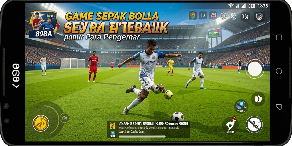 Tampilan gameplay seru dari 898A dengan aksi sepak bola yang mendebarkan.
