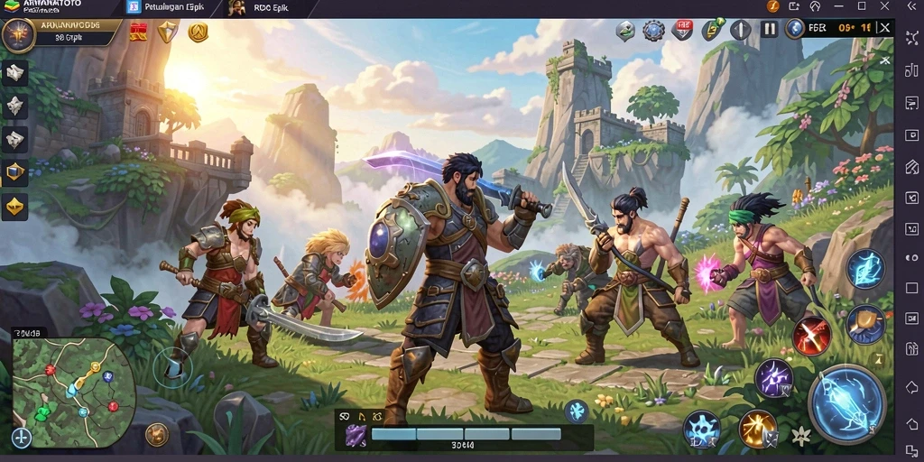 Gameplay mendebarkan ARWANATOTO dalam petualangan RPG.