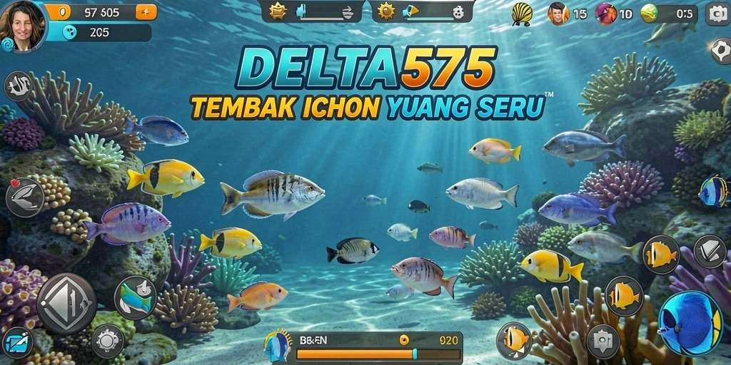 Screenshot menampilkan aksi menembak ikan di lautan.