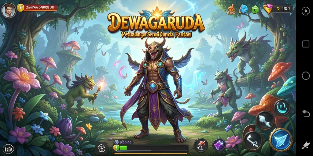 Tangkapan layar gameplay DEWAGARUDA yang menampilkan aksi petualangan seru.
