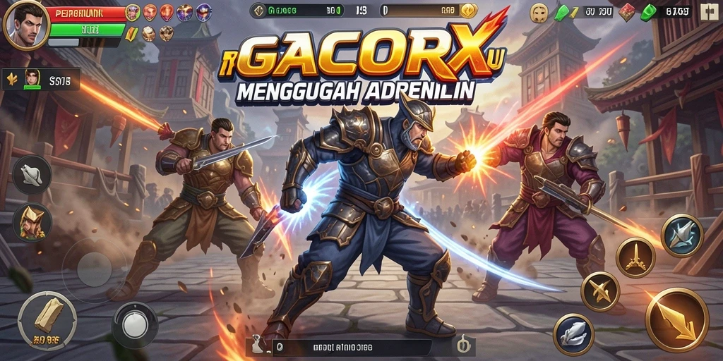 Tampilan gameplay pertarungan seru GACORX dengan aksi yang mendebarkan.