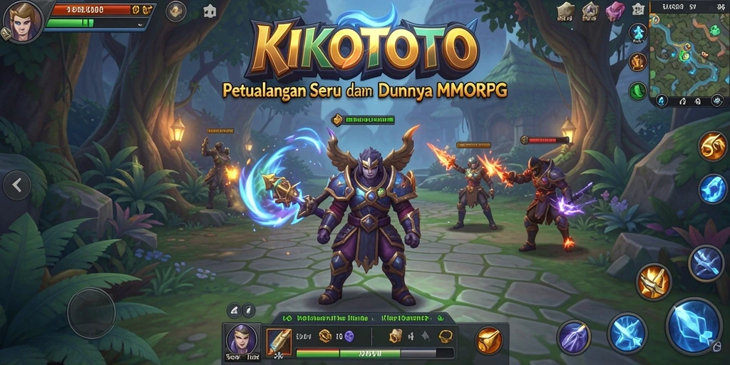 Screenshot utama KIKOTOTO menampilkan aksi seru dalam pertarungan MMORPG.