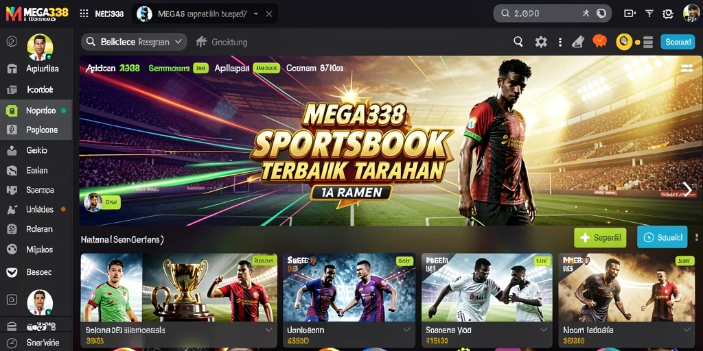 Tampilan utama MEGA338 menampilkan antarmuka pengguna yang informatif dan interaktif.