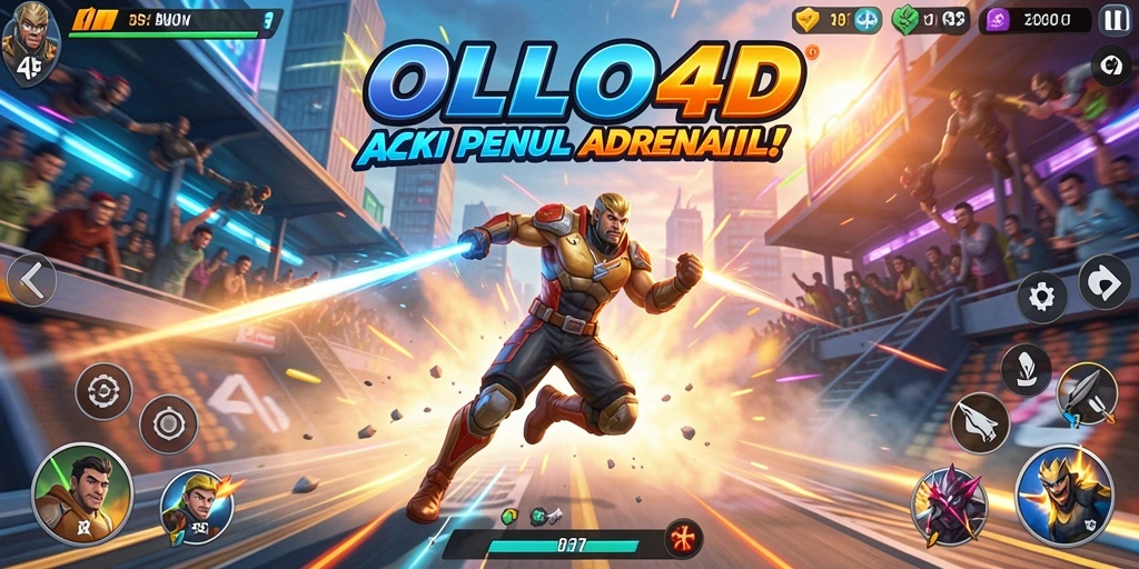 Screenshot dari gameplay mendebarkan OLLO4D menunjukkan aksi yang seru.