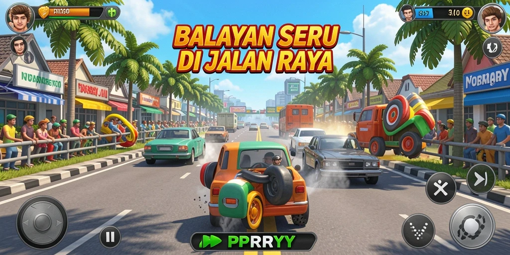 Tampilan gameplay balapan yang mendebarkan di <strong>PPRRYY</strong>