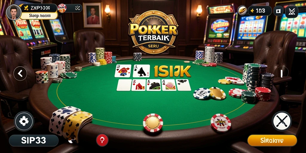 Tampilan permainan poker yang seru di SIP33 dengan grafis menarik.