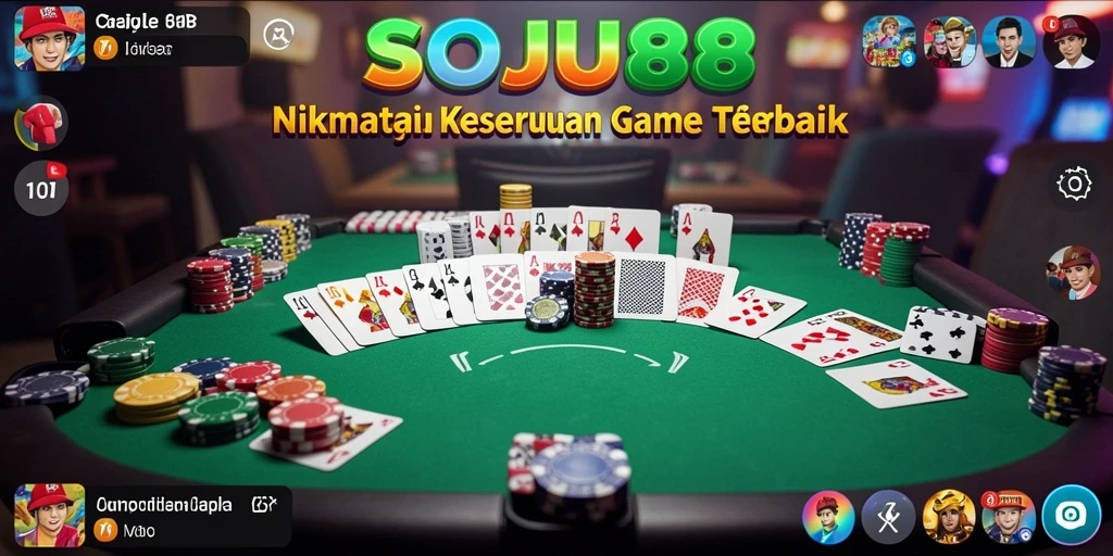 Tampilan gameplay seru dalam SOJU88 yang penuh strategi Gaple.