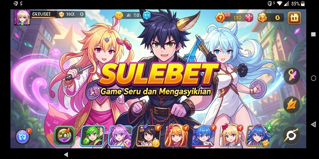 Gameplay seru dalam SULEBET dengan karakter anime yang menarik.
