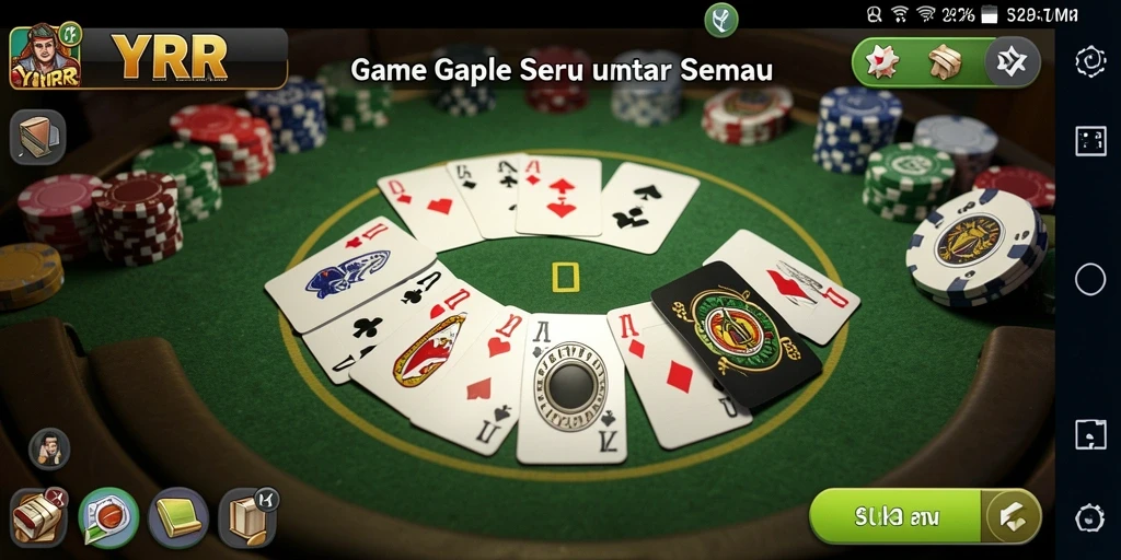 Tampilan gameplay YYRR yang menarik dan seru saat bermain Gaple.